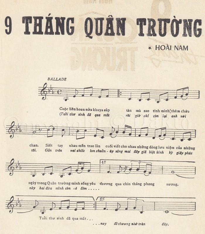 Sheet nhạc Chín Tháng Quân Trường